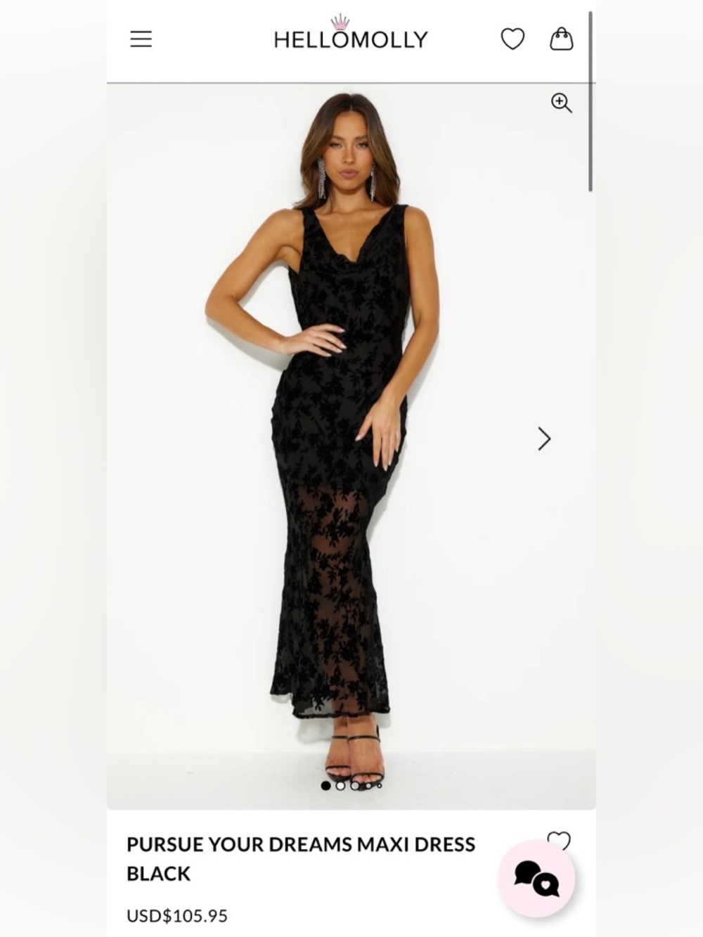 Hello Molly Pursue Your Dreams Black Floral Maxi Dress Size M